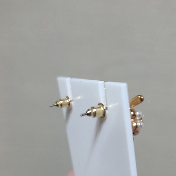 Tropical Cocktail Earrings with Pearls & Rhinestone Fruit NWT - Picture 3 of 4